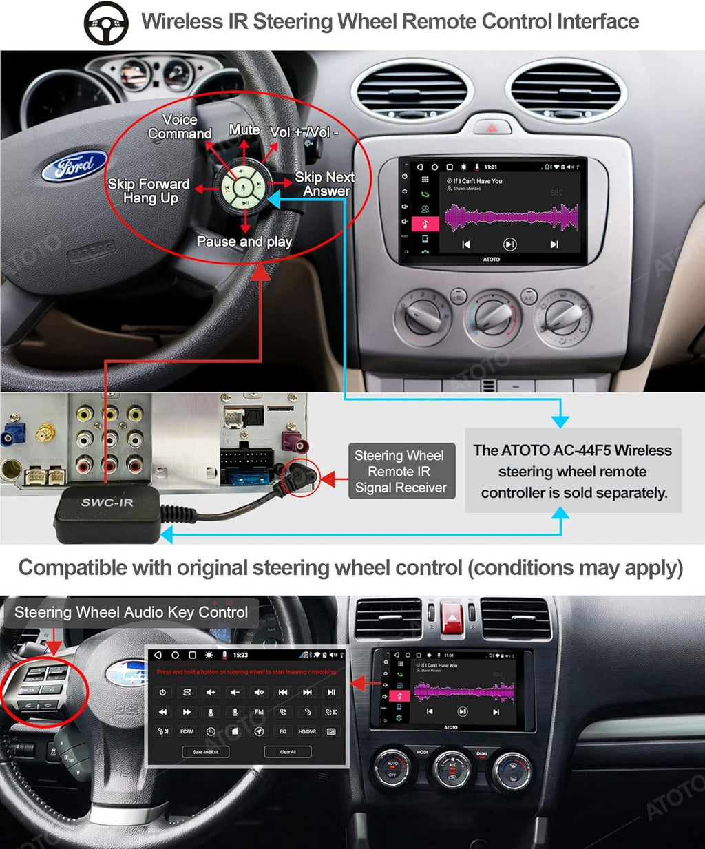 7inch Double-DIN Android Car Stereo with Wireless CarPlay O4104