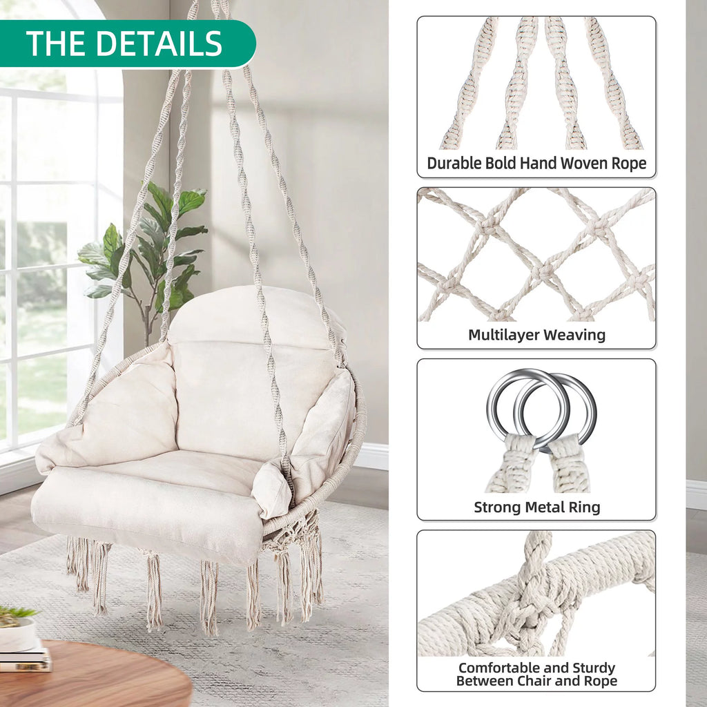 Hanging Hammock Swing Chair with Cushion W99486