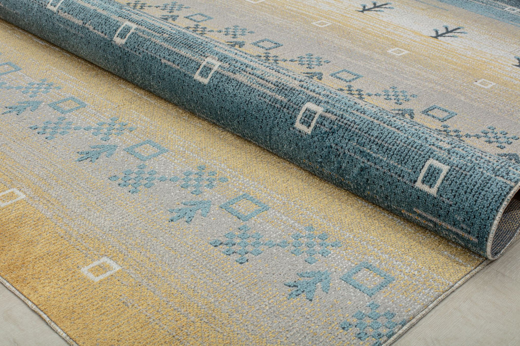 Yellow Tribal Bohemian Area Rug 2'6" x 4' O8006