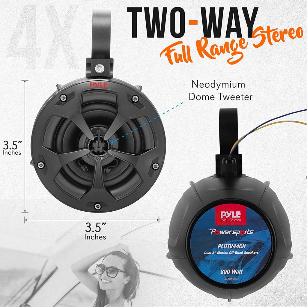 Waterproof 4 Channel Full Range Marine Speakers System R4134