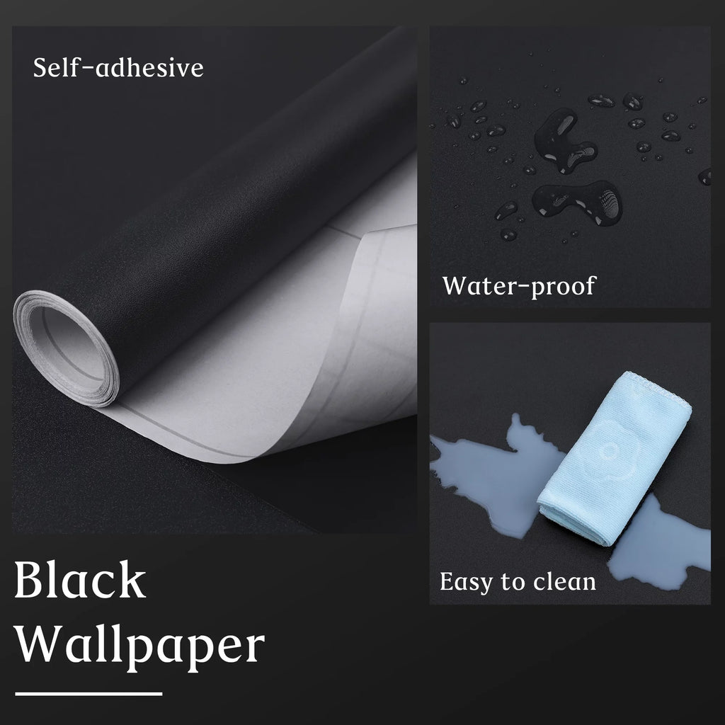 Black Peel and Stick Removable Vinyl Wallpaper B34408