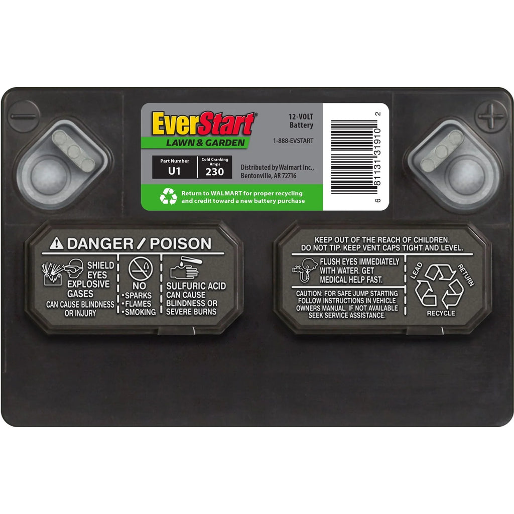 Lead Acid Lawn & Garden Battery, Group Size U1 12 Volt, 230 CCA K68471