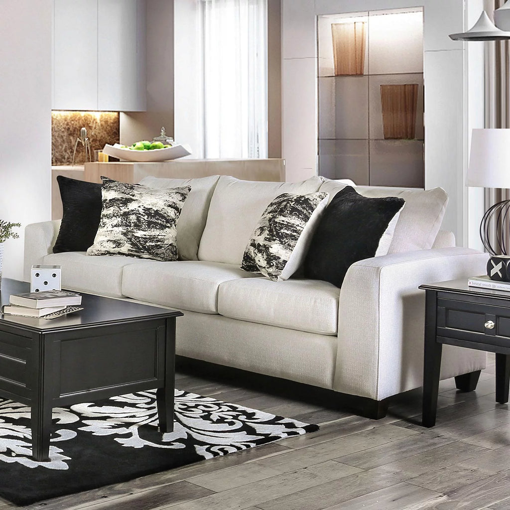 Ivory Fabric Sofa and Loveseat X436909