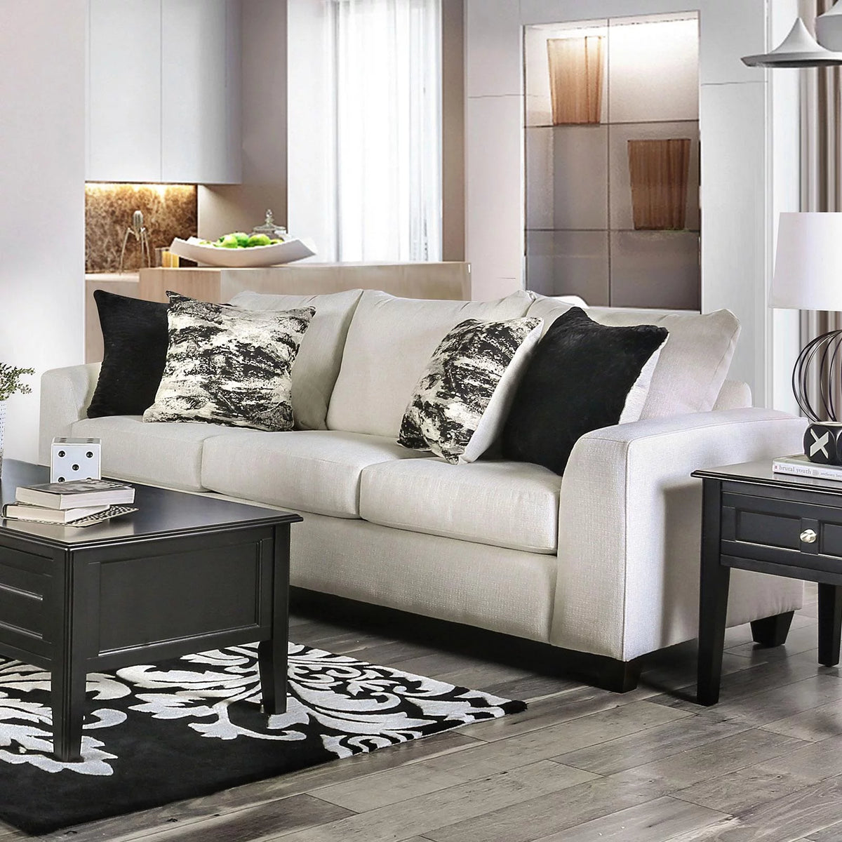 Ivory Fabric Sofa and Loveseat X436909