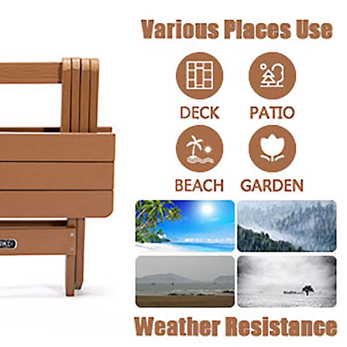 Brown Portable Folding Side Table A74638