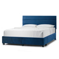 Blue Fabric Queen Bed with Two Storage Drawers U84067
