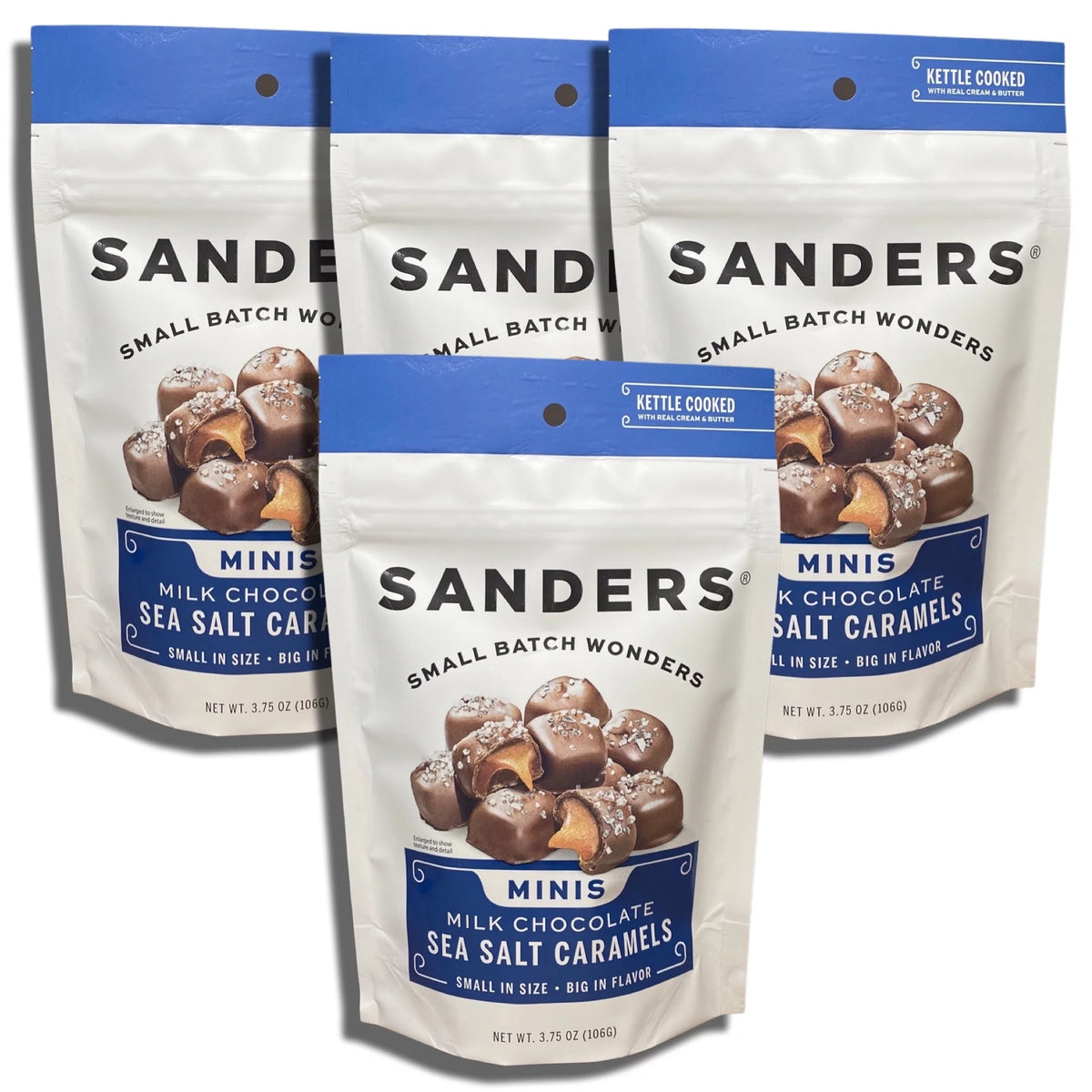 Milk Chocolate Sea Salt Caramel 3.75 oz Bag Value Pack of 4 G8970