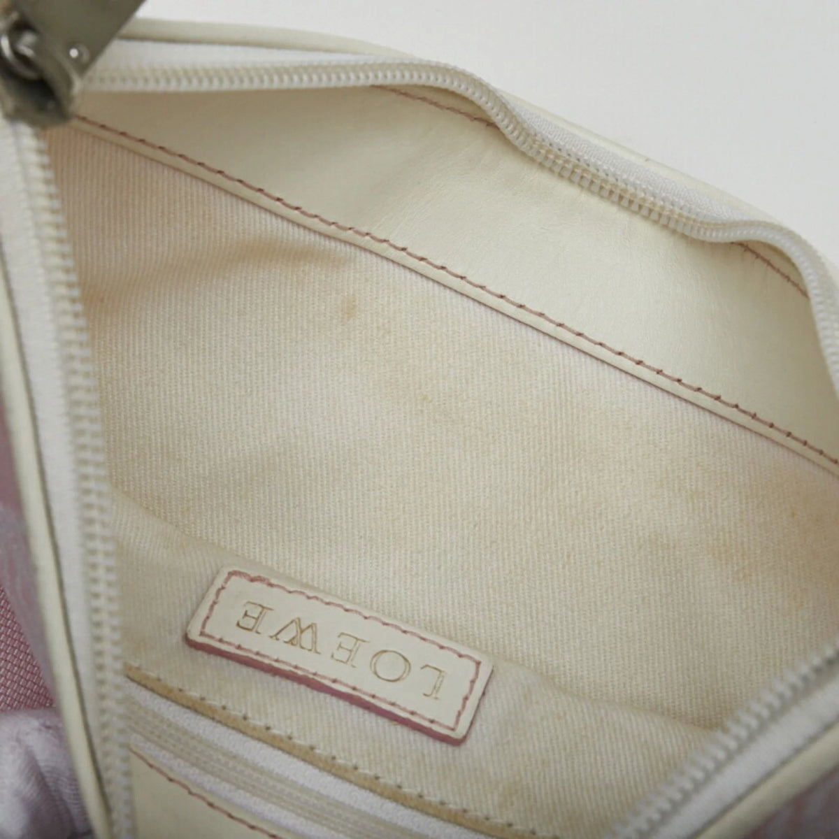 Pre-Owned Pink White Canvas Leather Shoulder Bag M118981