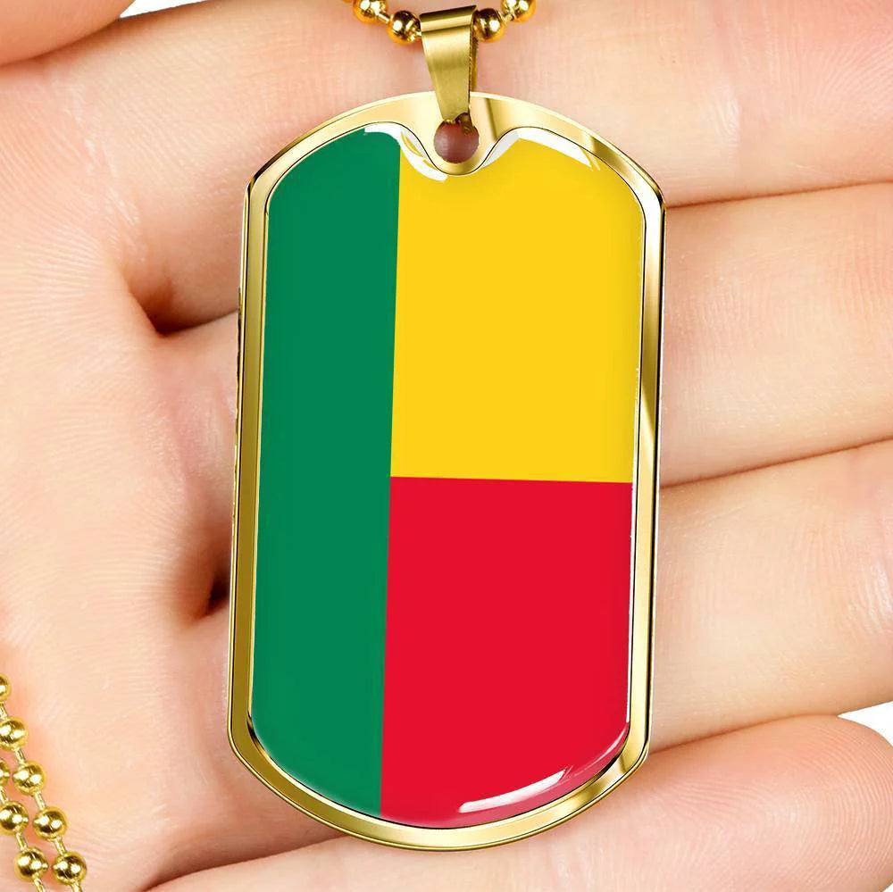 Stainless Steel or 18k Gold Dog Tag Necklace A4110