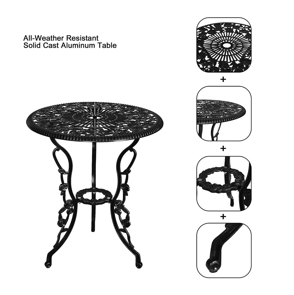 4 Piece Black Aluminum Patio Conversation Set P380