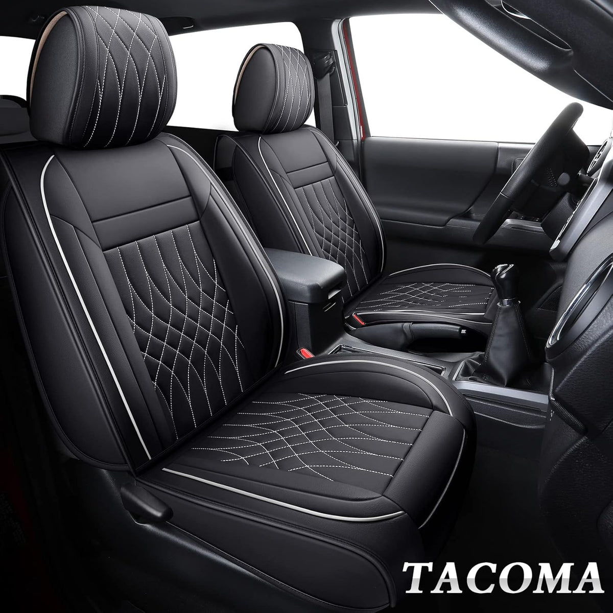 Toyota Tacoma Seat Covers 2005-2022 Crew Double Cab Pickup Airbag Compatible Black N65781