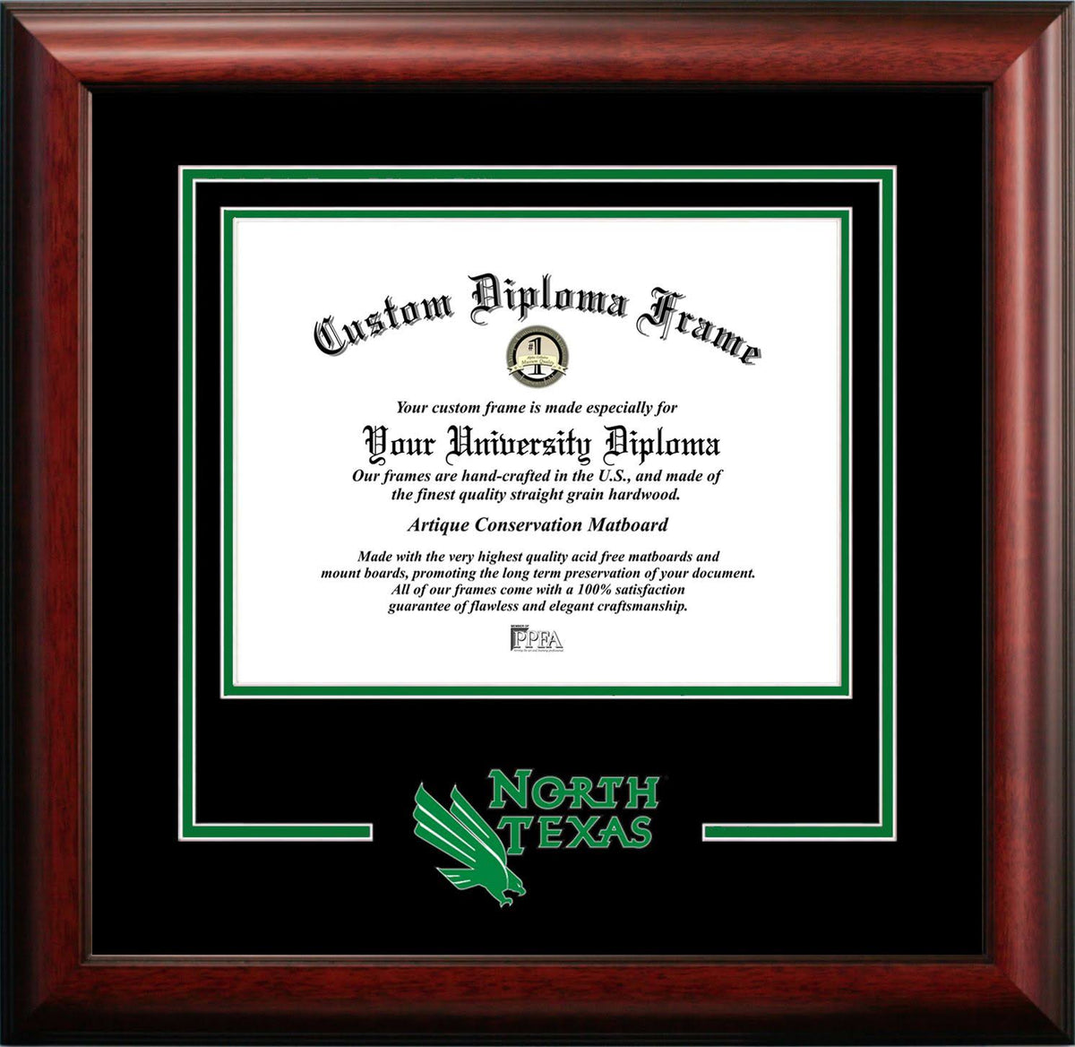 North Texas Mean Green Spirit Diploma Frame O421
