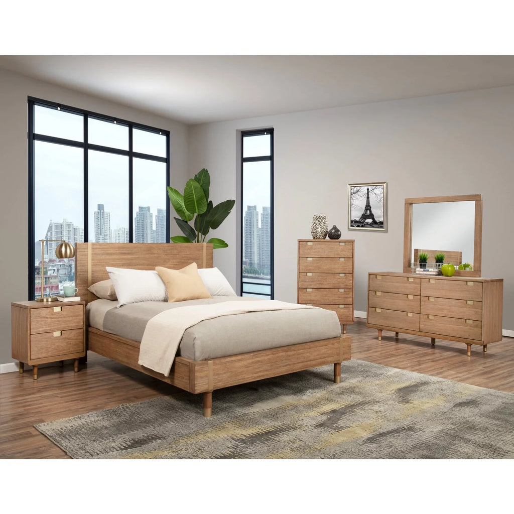 Five Drawer Wood Chest in Sand Beige C626650