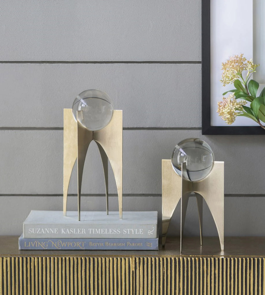 Silver Crystal Ball Statues with Stand 2ct D860387