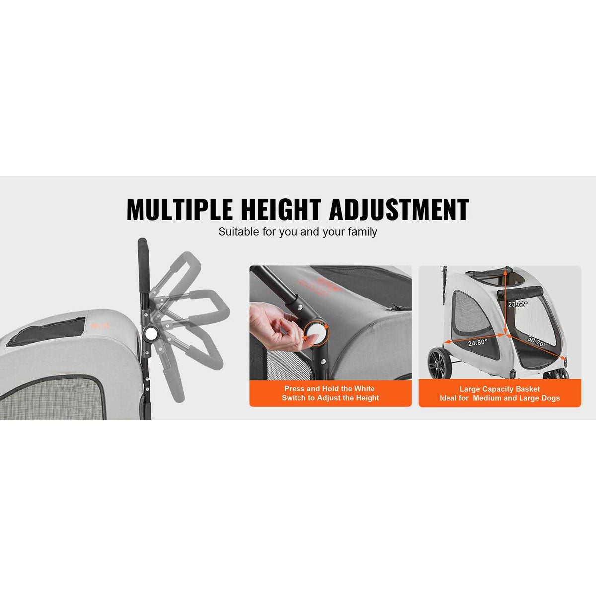 4 Wheels Pet Stroller with Brakes C53067