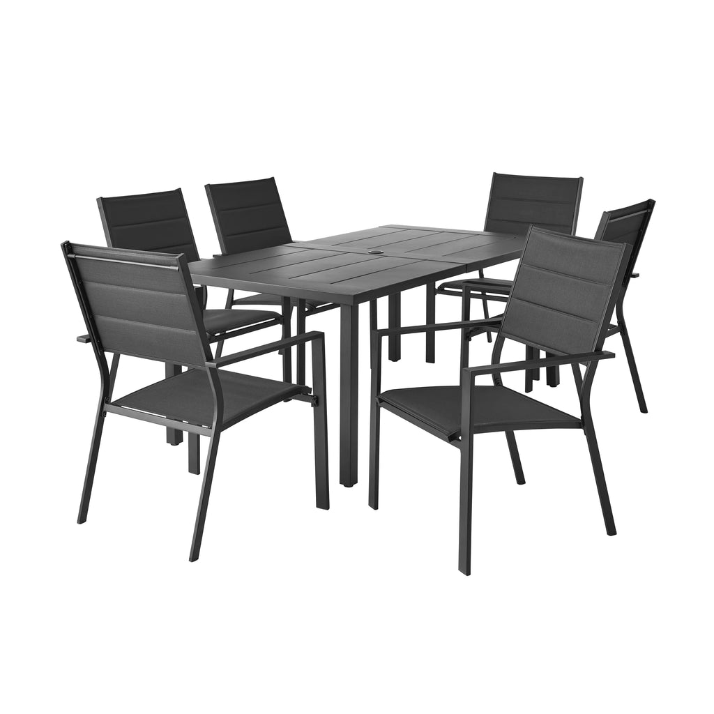 Black 7-Piece Outdoor Patio Dining Set M595