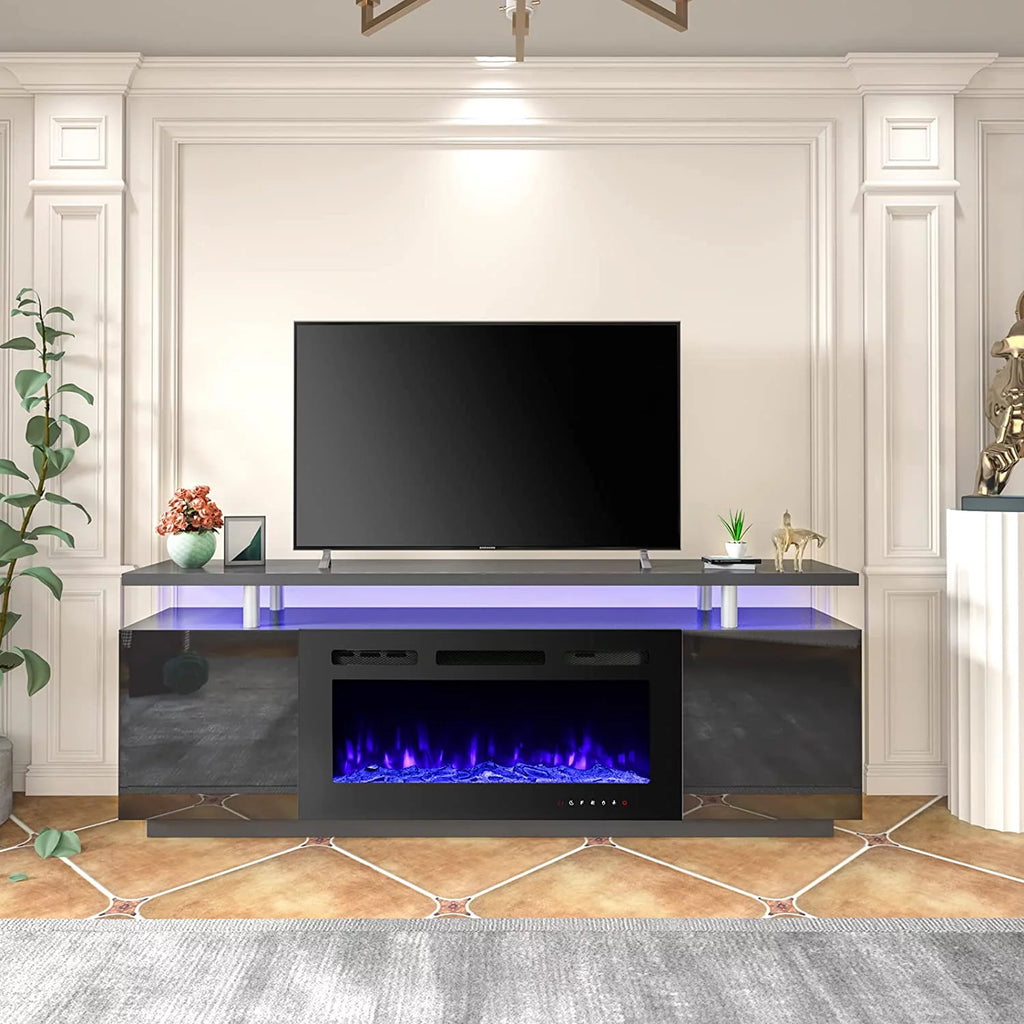 White Fireplace TV Stand with 40'' Electric Fireplace B291