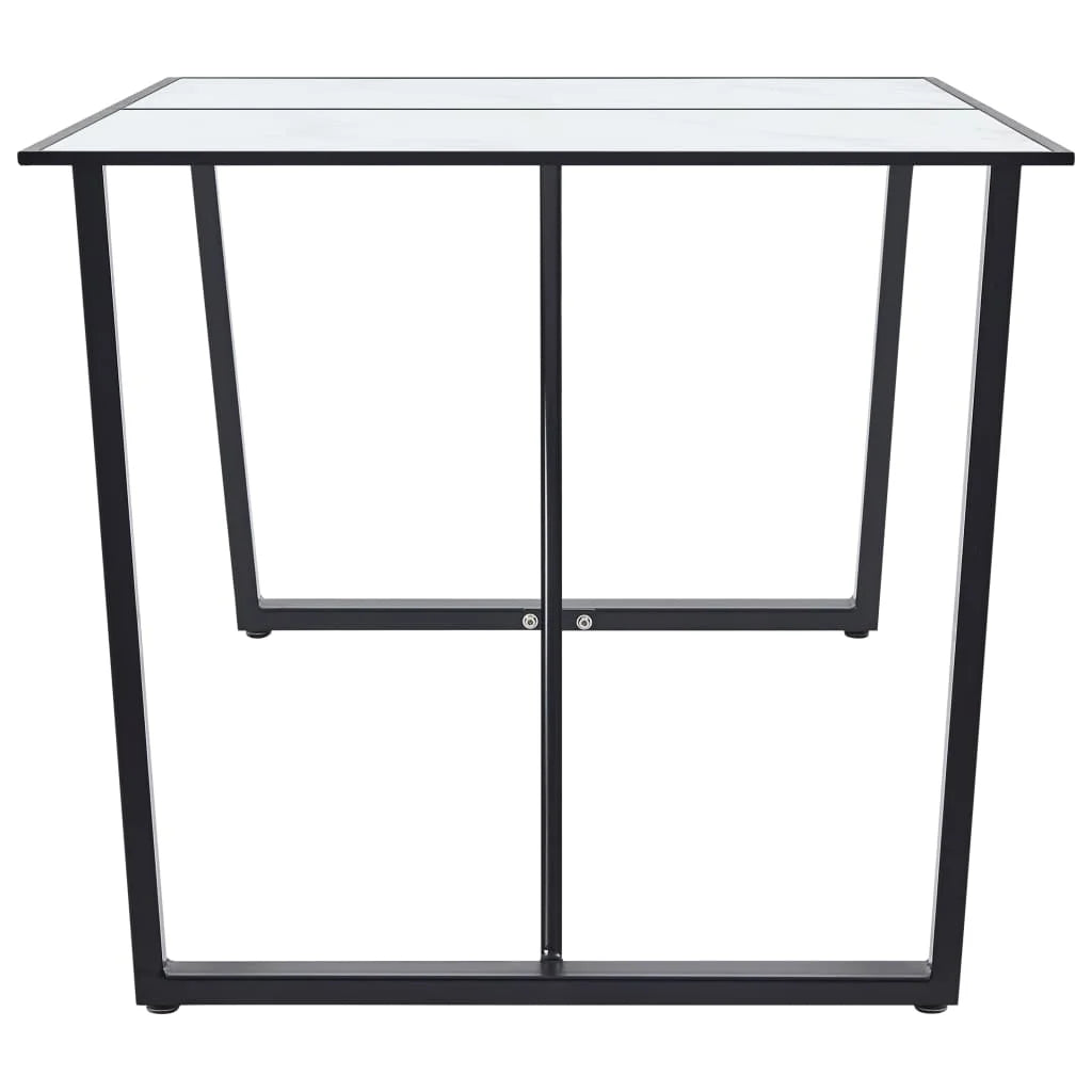 White Tempered Glass Dining Table R800