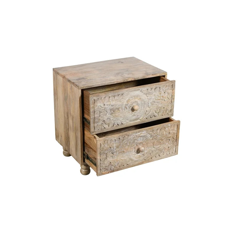 2-Drawer Solid Wood Nightstand R63556