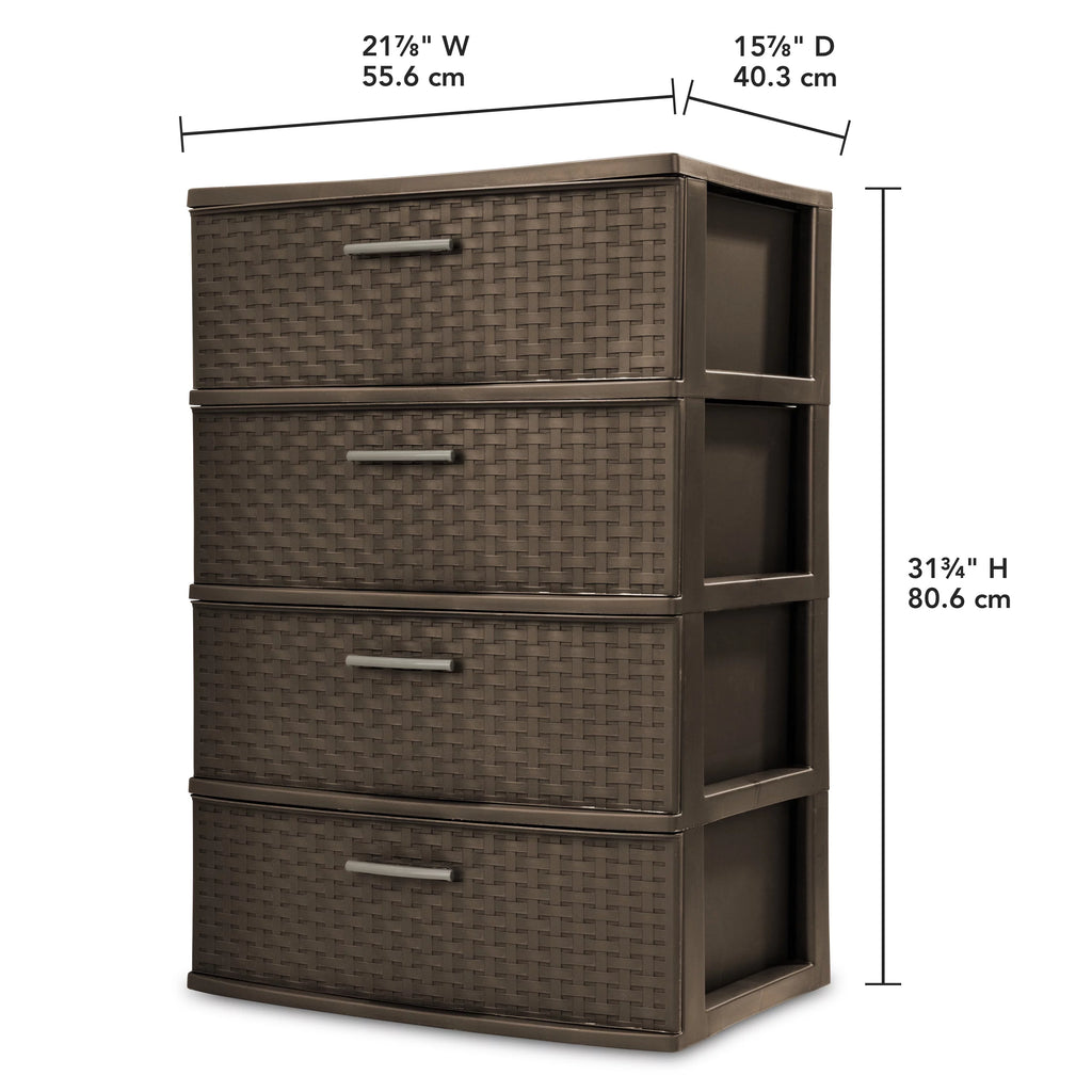 4 Drawer Wide Weave Tower Espresso W5197