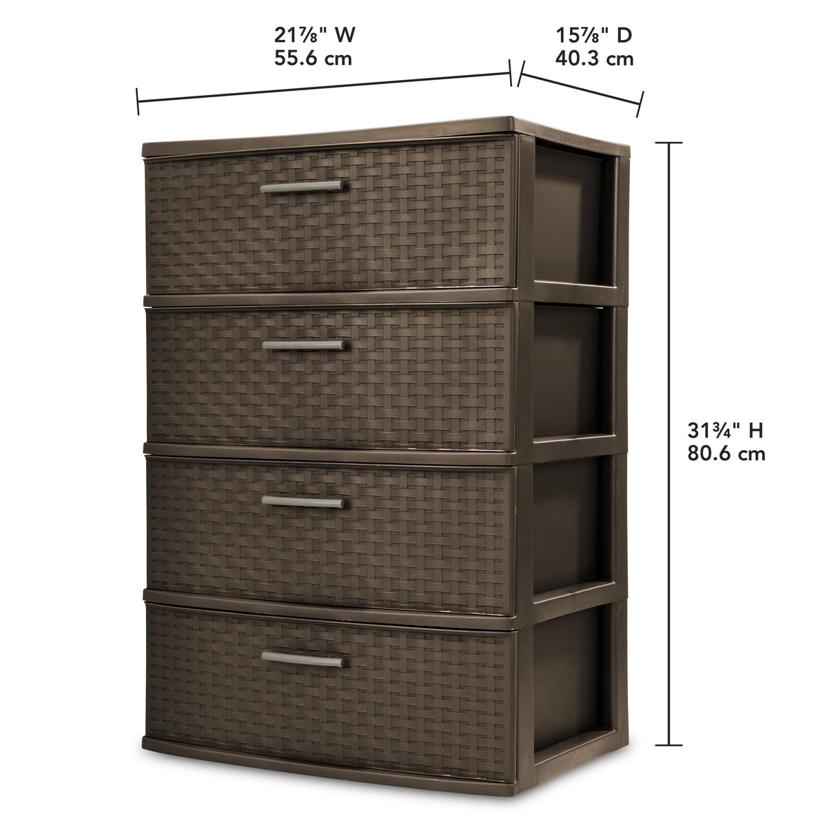 4 Drawer Wide Weave Tower Espresso W5197