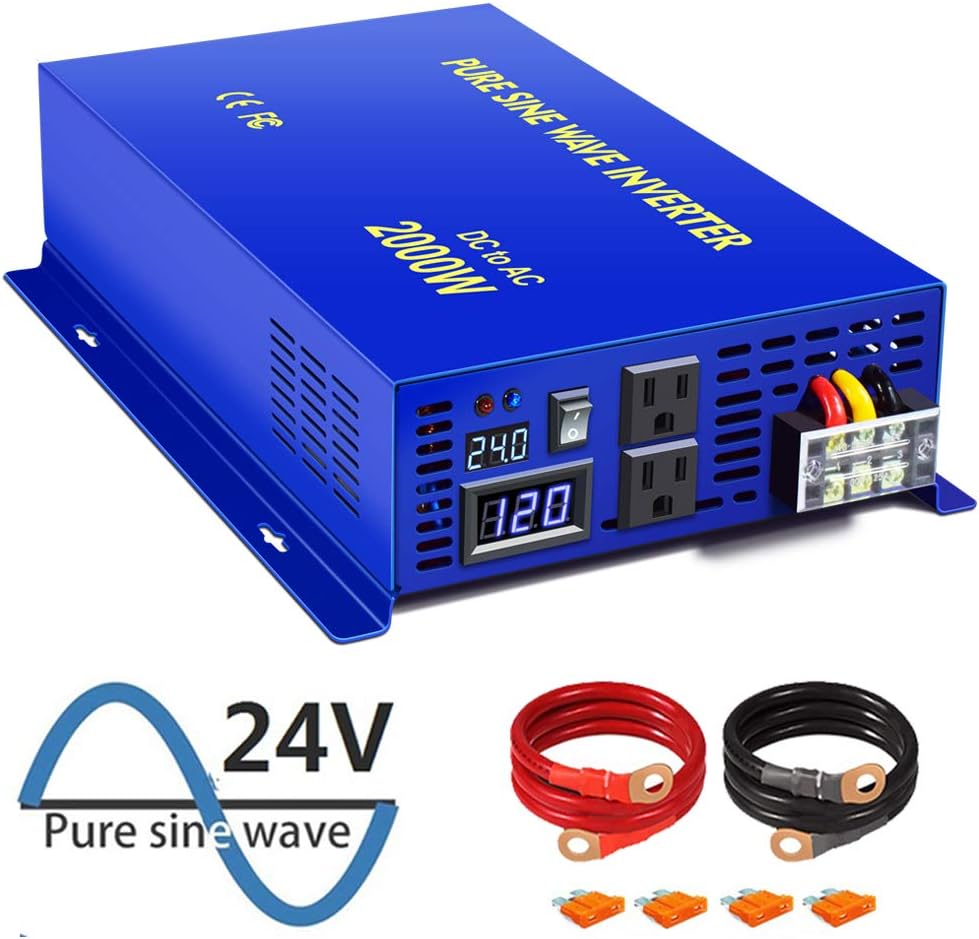 Pure Sine Wave Power Inverter 3000W 24V DC to AC 110V V4557