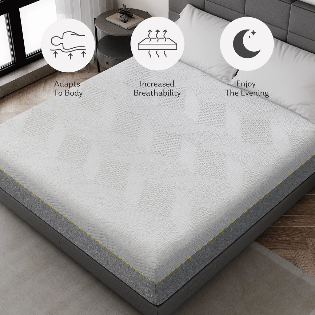 Grey 12 inch Queen Size Gel Memory Foam Mattress A51762