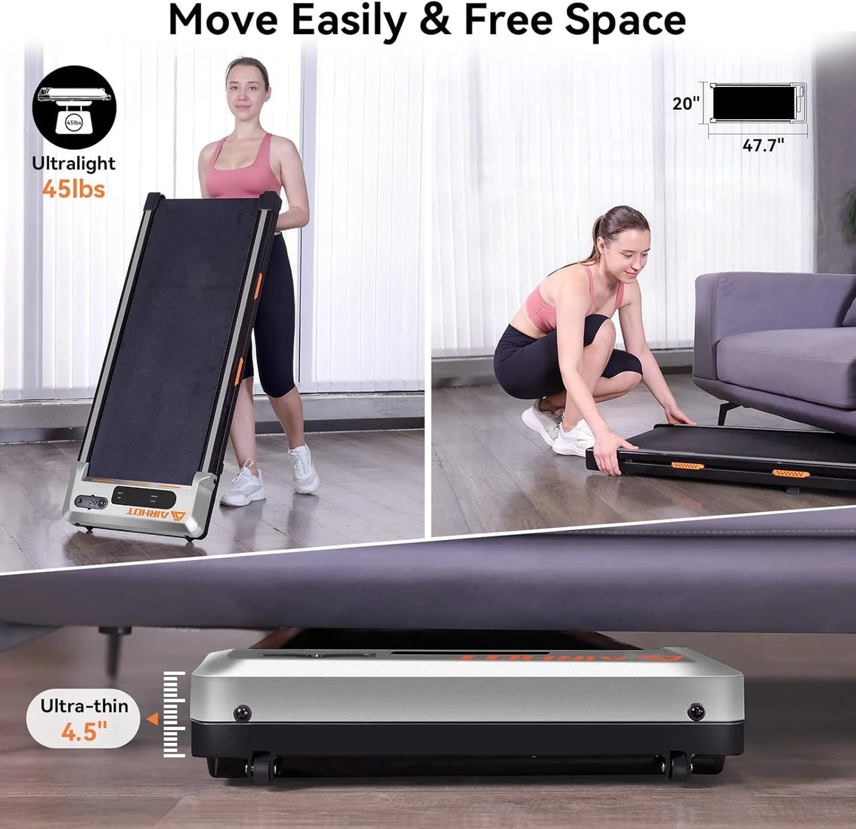 Under Desk Treadmill 2 in 1 Black T594519