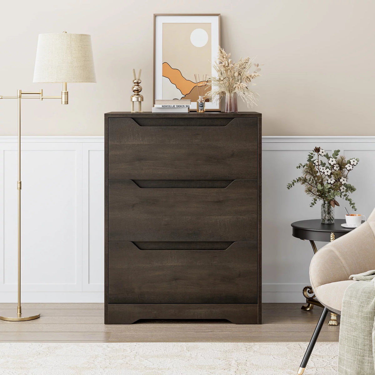 White 3 Drawer Dresser X95903