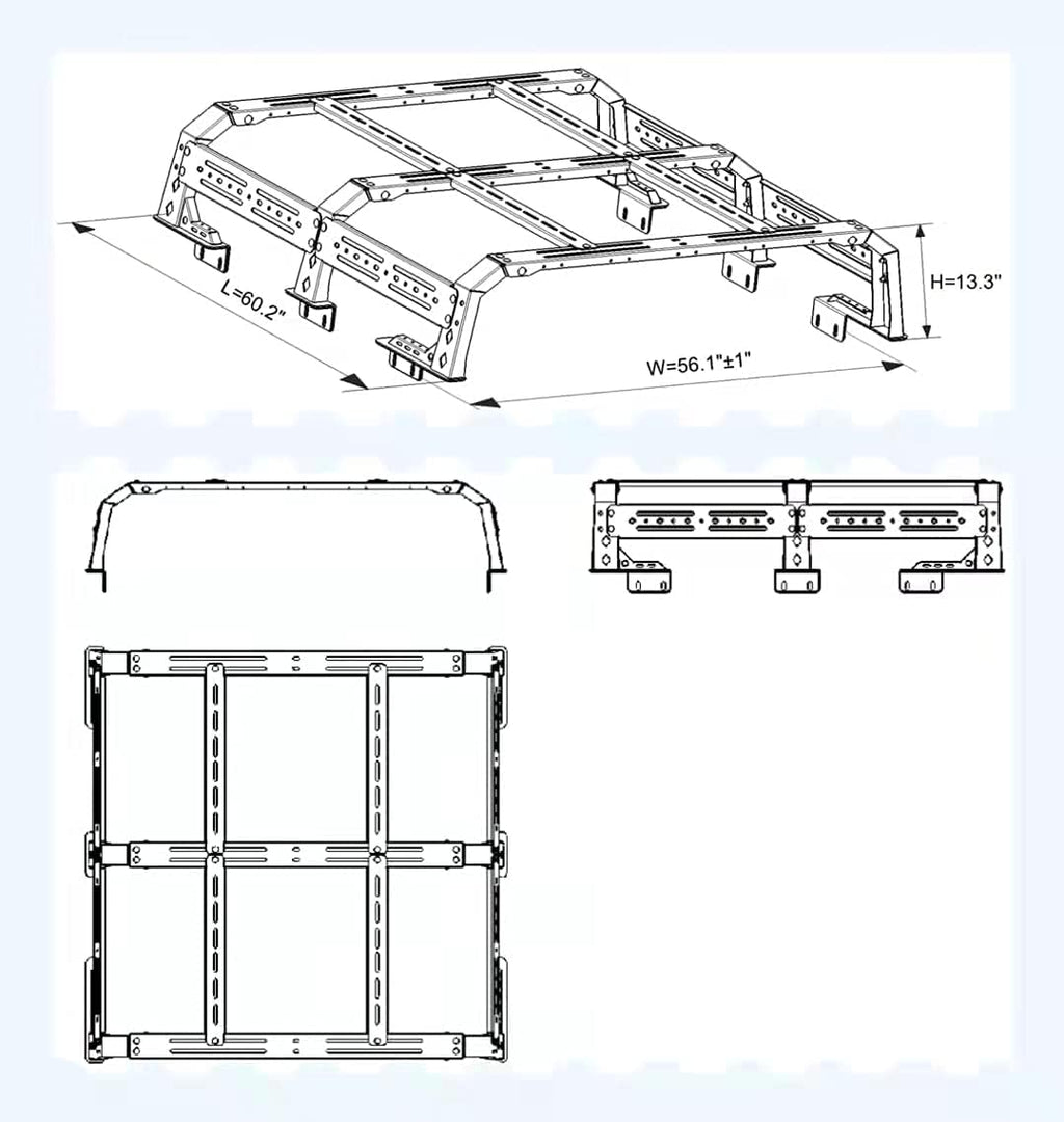 Steel Truck Bed Rack Cargo Carrier K663689