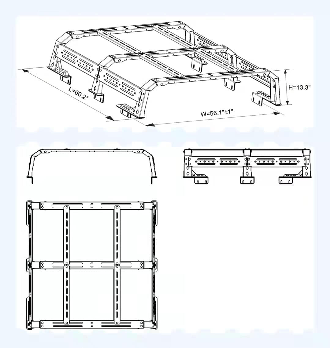 Steel Truck Bed Rack Cargo Carrier K663689