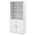 White 5 Shelf 2 Door Wood Composite Bookcase H736