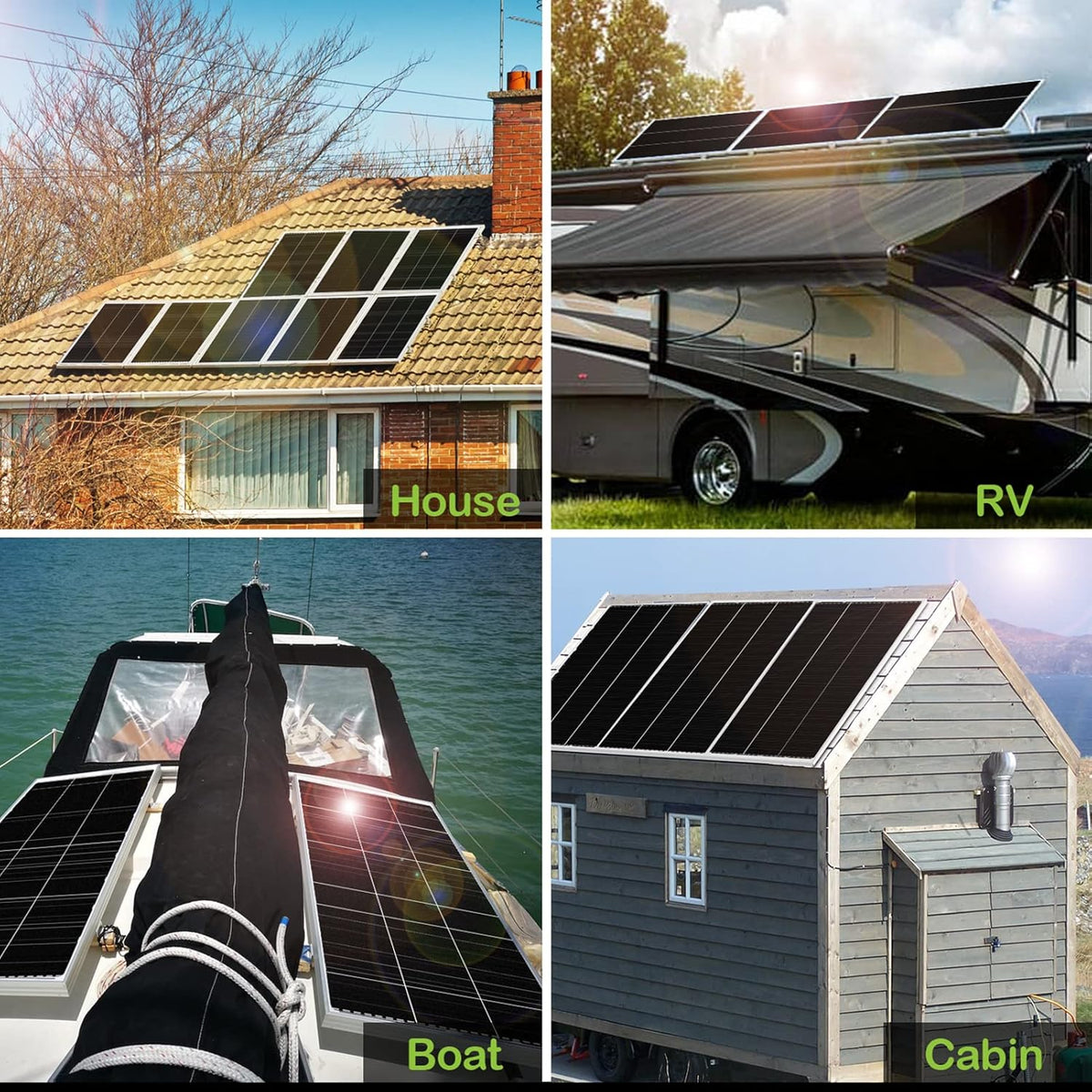 12 Volt 200 Watt Monocrystalline Solar Panel Starter Kit G89468
