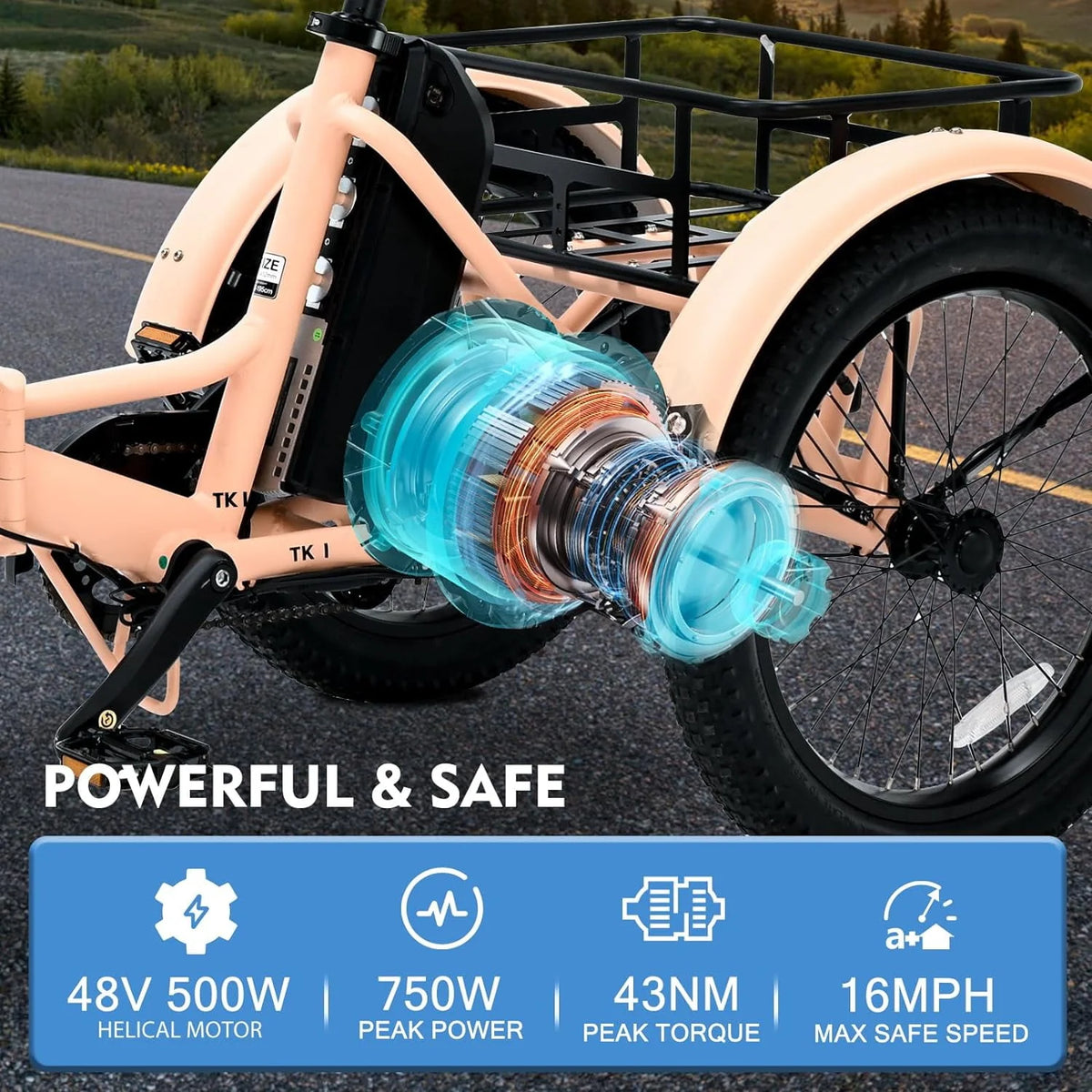 350W 36V 7 Speeds Electric Tricycle E891490