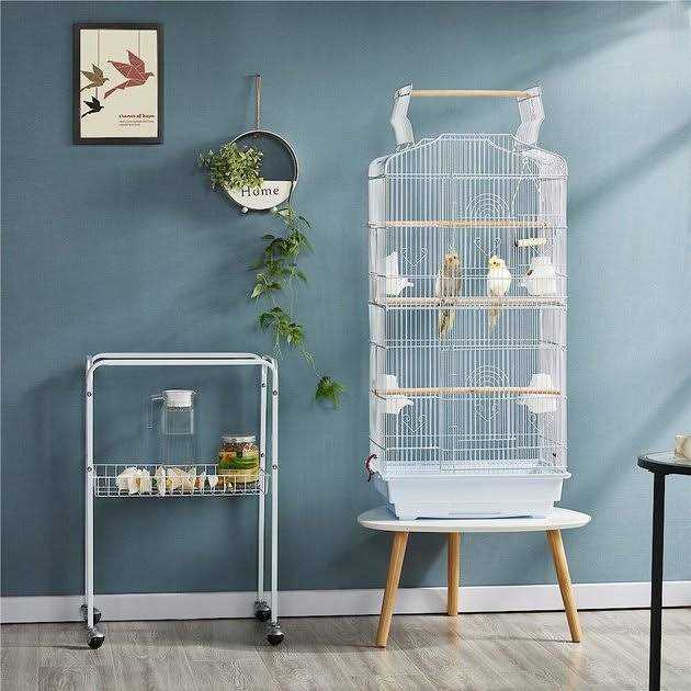 Large Rolling Metal Bird Cage with Stand J560