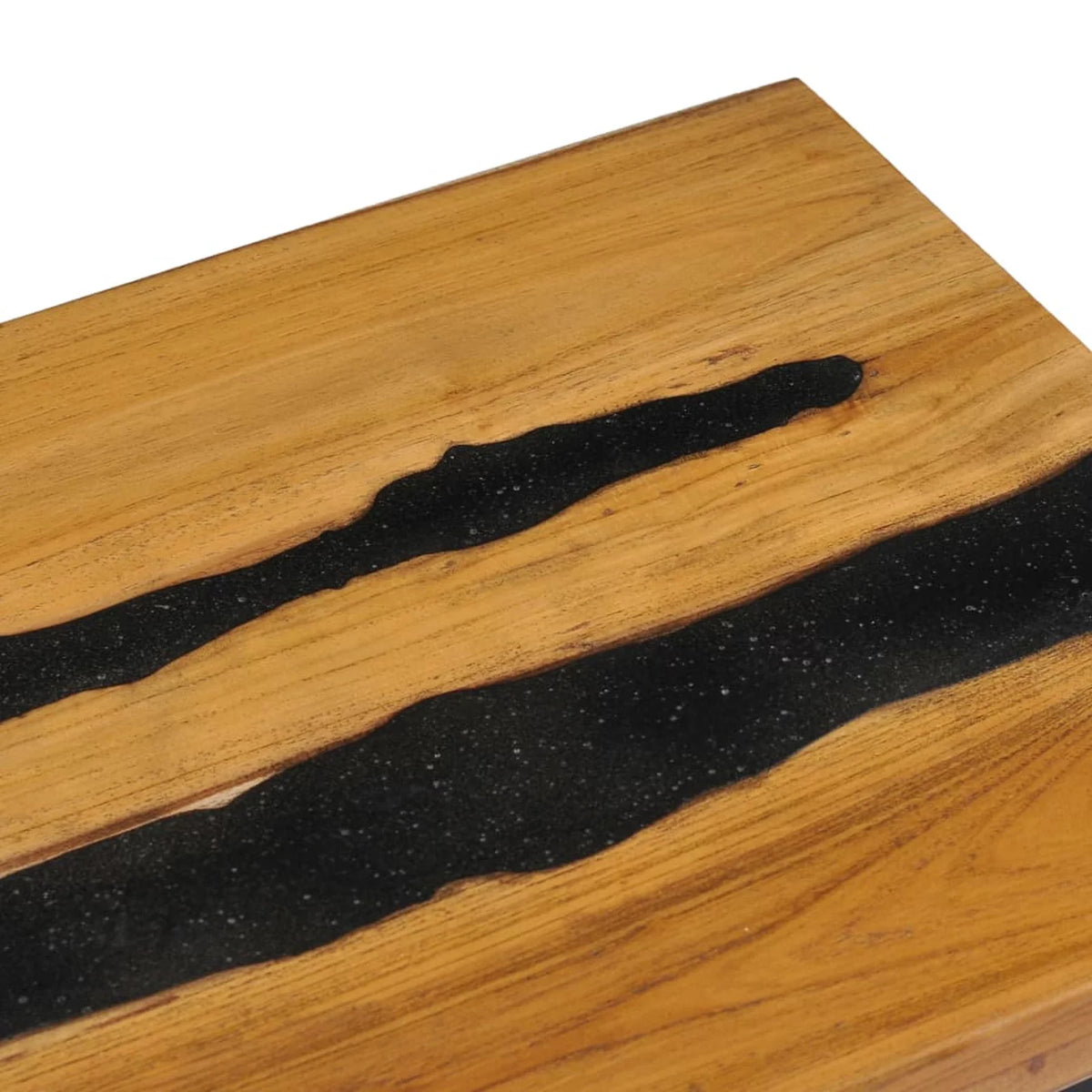 Solid Teak Wood and Lava Stone Coffee Table N104849