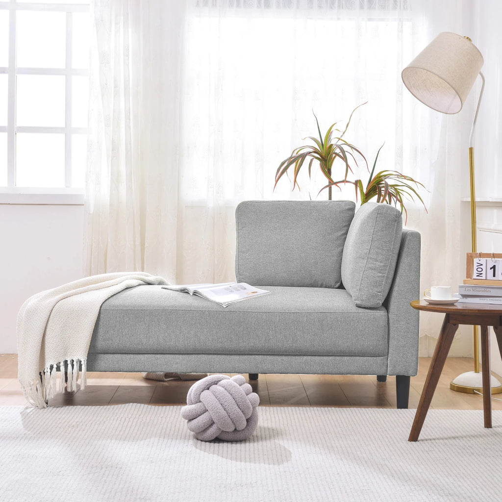 Grey Upholstered Corner Lounge Chair U817