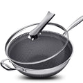 13In Nonstick Stainless Steel Frying Pan with Glass Lid X688