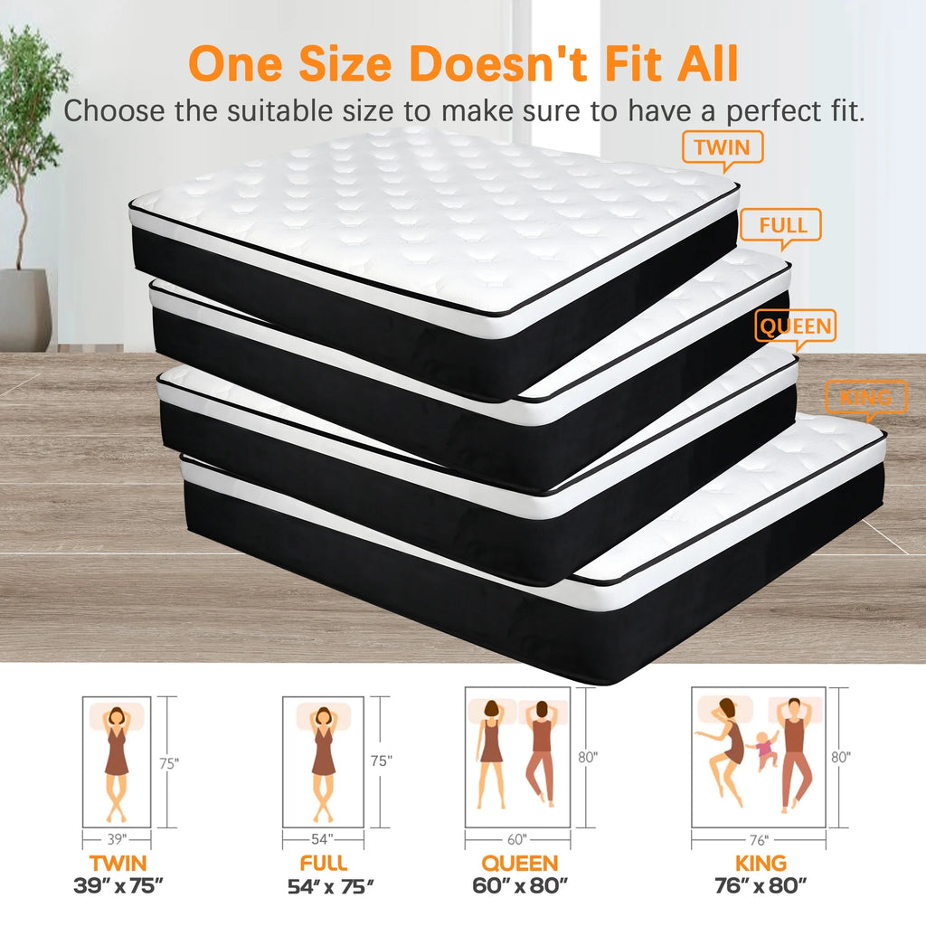 14 inch Gel Memory Foam Pocket Spring Hybrid Mattress V876