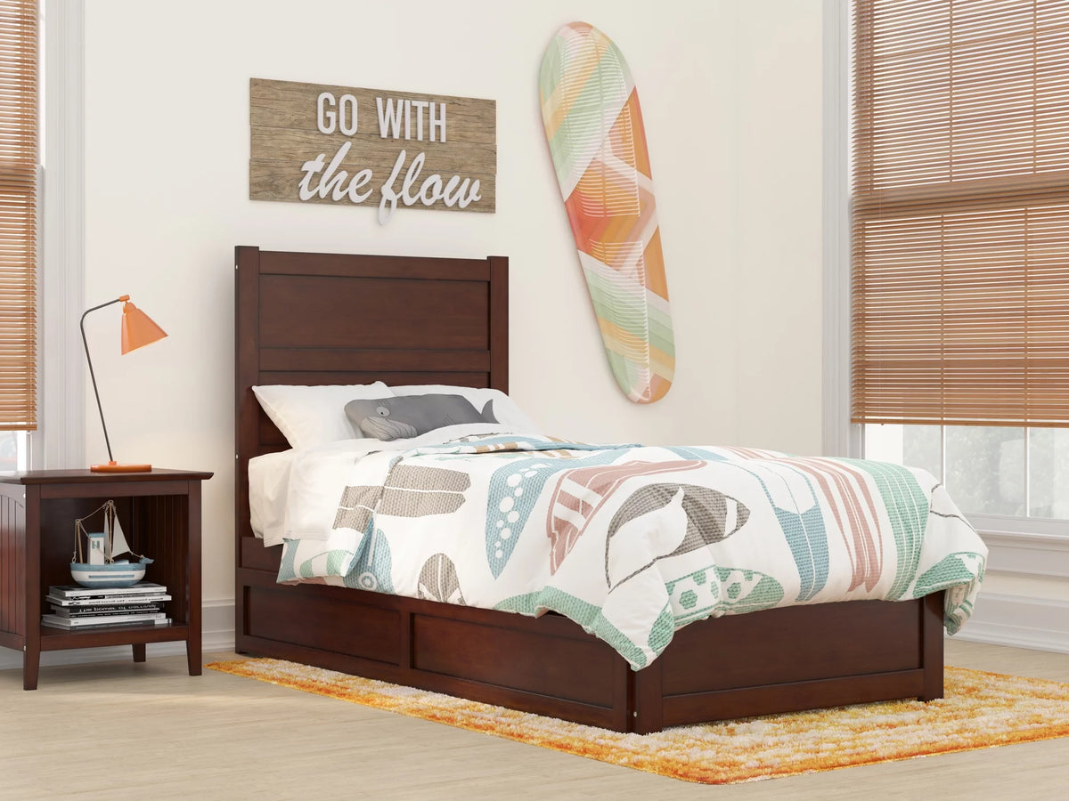 Twin Wood Platform Bed with Trundle W5109