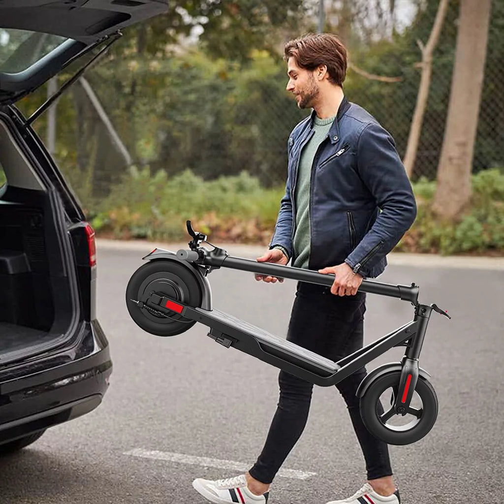 Electric Scooter 450W Motor 22 Miles Range 19MPH 10in Solid Tires Folding X90496