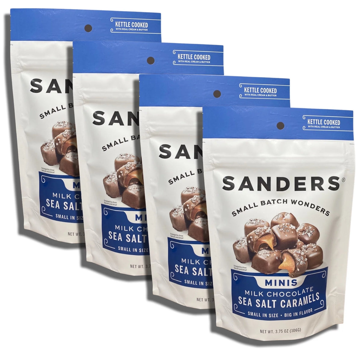 Milk Chocolate Sea Salt Caramel 3.75 oz Bag Value Pack of 4 G8970