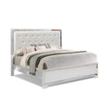 Modern Wood Queen Bed with Tufted Headboard Y55188