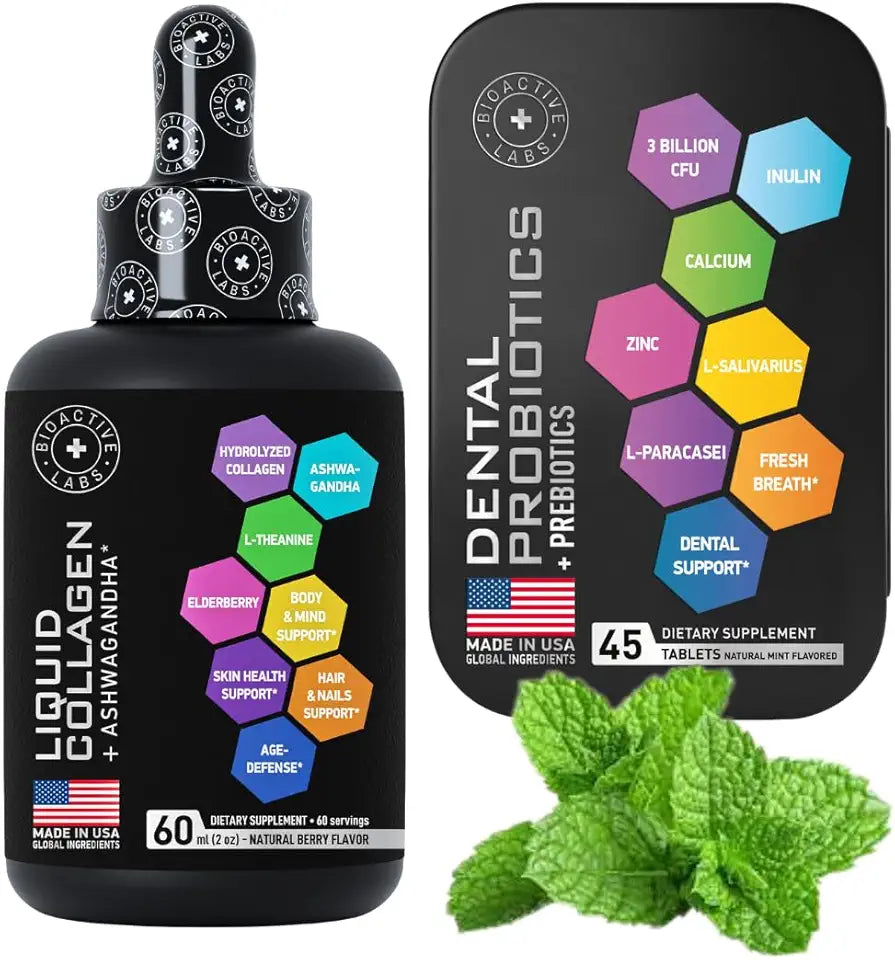 Liquid Collagen & Ashwagandha and Dental Probiotics Bundle J68830