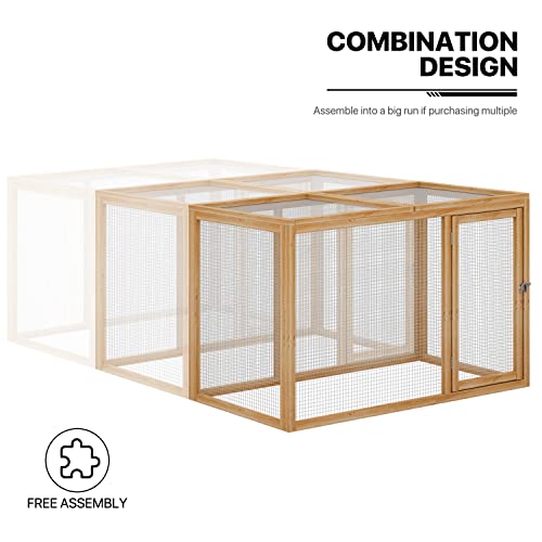 Wood Chicken Cage Rabbit Hutch with Openable Roof and Side Door, 45 x 24 x 28 inch A993