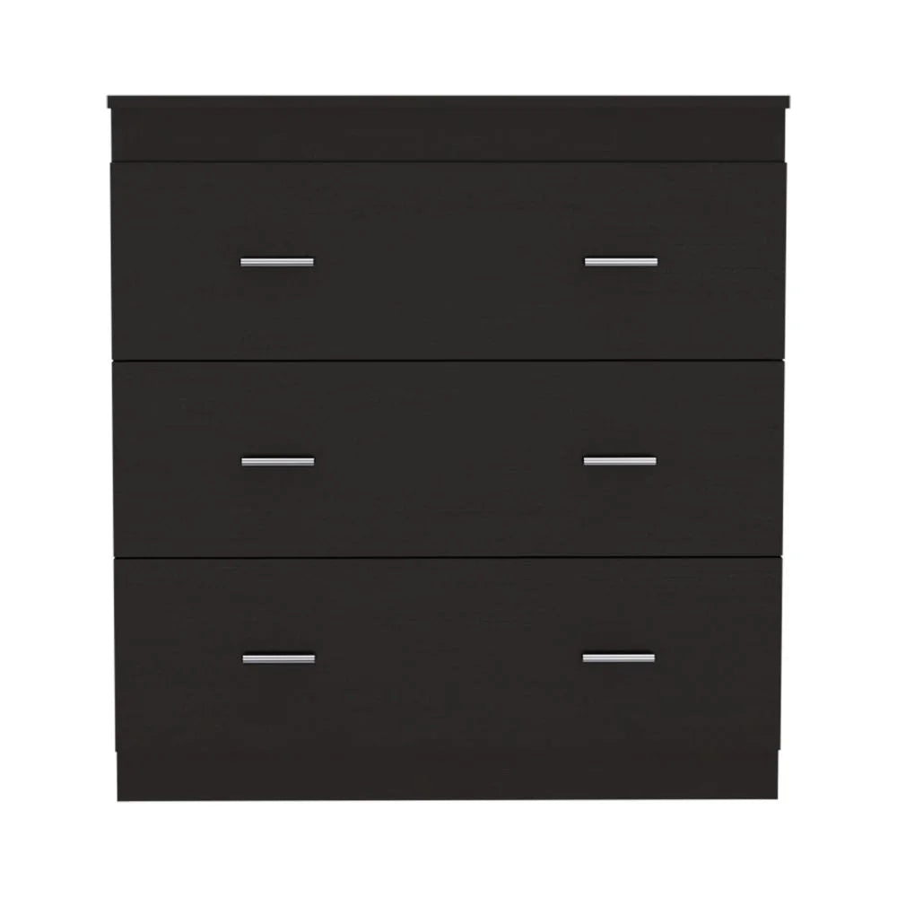 Black 3 Drawer Dresser with Metal Handles C46391