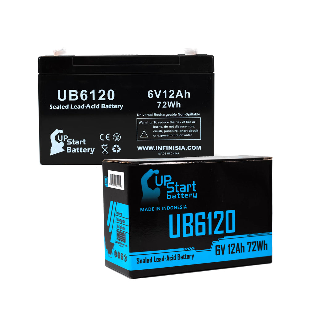 6V 12Ah Sealed Lead Acid Battery with F1 to F2 Terminal Adapters C86492