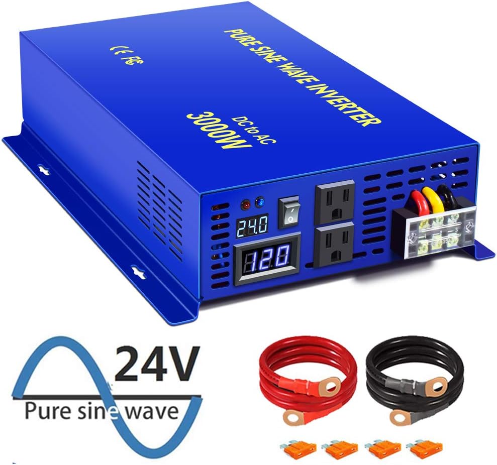 Pure Sine Wave Power Inverter 3000W 24V DC to AC 110V V4557