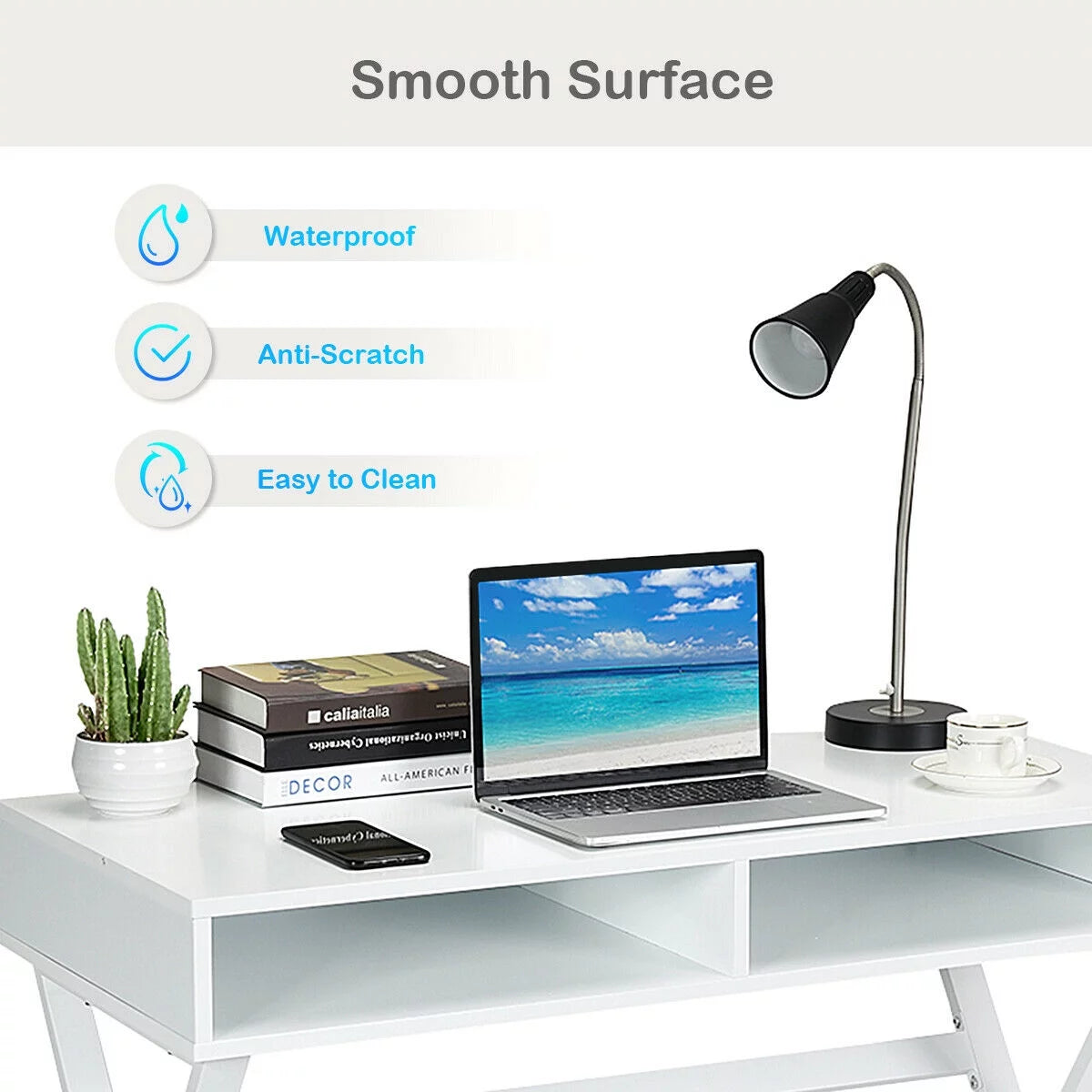 Modern Computer Desk Writing Desk Vanity Table with Storage C542
