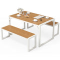 3 Pieces Patio Dining Table and Bench H910303